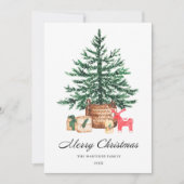 クリスマスツリーと書道 シーズンカード (正面)