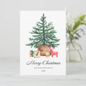 クリスマスツリーと書道 シーズンカード (スタンド正面)