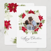 クリスマスツリーと松の丸い写真 シーズンカード (正面/裏面)