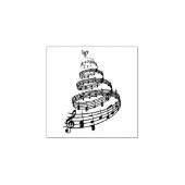 クリスマスツリーと楽譜 ラバースタンプ (インプリント)