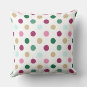 クリスマスツリーと水玉模様パターンリバーシブル クッション (裏面)