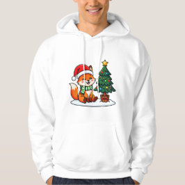 クリスマスツリーと狐のクリスマスデザイン パーカ
