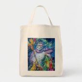 クリスマスツリーと玩具冬の季節を持つ雪だるま トートバッグ (正面)