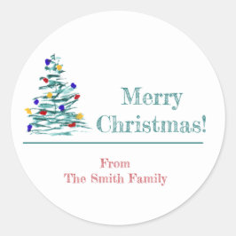 クリスマスツリーと球根のギフトラッピングシール ラウンドシール