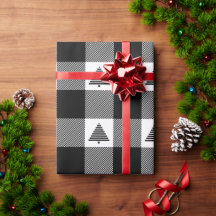 クリスマスツリーと白黒バッファローのプレイド