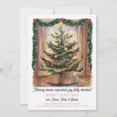 クリスマスツリーと移動ボックス休日の移動 案内状 (正面)