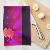 クリスマスツリーと紫 キッチンタオル (四つ折り)