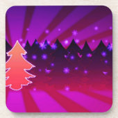 クリスマスツリーと紫 コースター (正面)