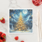 クリスマスツリーと美しい冬の情景 スタンダードランチョンナプキン (インサイチュ)