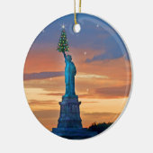 クリスマスツリーと自由の女神 セラミックオーナメント (左)