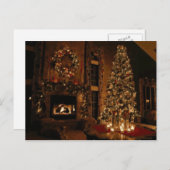 クリスマスツリーと茂み外ショッピングセンター シーズンポストカード (正面/裏面)