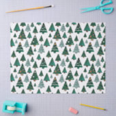 クリスマスツリーと装飾白いクリスマス 薄葉紙 (クラフト)