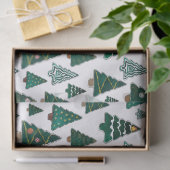 クリスマスツリーと装飾白いクリスマス 薄葉紙 (ギフト)