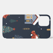 クリスマスツリーと車のシームレスなパターン Case-Mate iPhoneケース (裏面 (横))