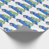 クリスマスツリーと車のトナカイ ラッピングペーパー (角)