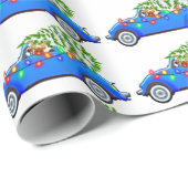 クリスマスツリーと車のトナカイ ラッピングペーパー (ロールコーナー)