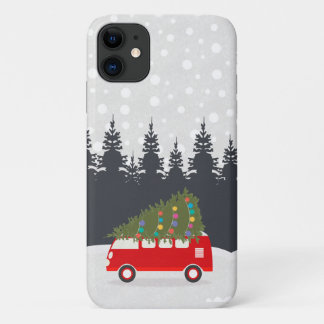 クリスマスツリーと車 iPhone 11 ケース