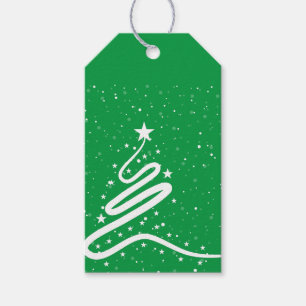 クリスマスツリーと降雪ギフトラベル ギフトタグ