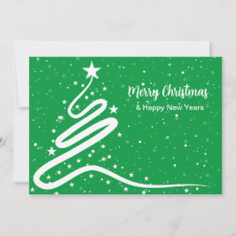 クリスマスツリーと降雪招待状 招待状