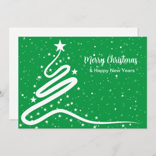 クリスマスツリーと降雪招待状 招待状 (正面/裏面)