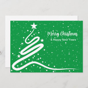 クリスマスツリーと降雪招待状 招待状