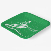 クリスマスツリーと降雪紙プレート ペーパープレート (傾斜あり)