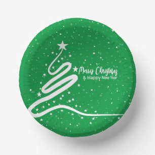 クリスマスツリーと降雪紙ボウル ペーパーボウル