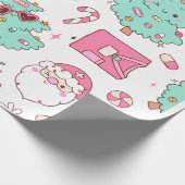 クリスマスツリーと雪だるまのクリスマスパーティーⅠ ラッピングペーパー (角)