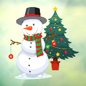 クリスマスツリーと雪だるまのショップ装飾 ウィンドウサイン (シート3)