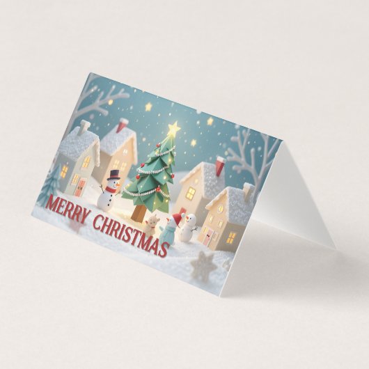 クリスマスツリーと雪だるまの風景 (正面)
