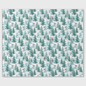 クリスマスツリーと雪だるまラッピング紙 ラッピングペーパー (フラット)