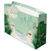クリスマスツリーと雪だるま ラージペーパーバッグ (裏面アングル)