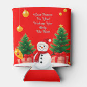 クリスマスツリーと雪だるま 缶クーラー (裏面)