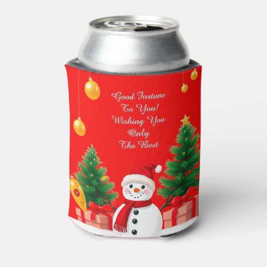 クリスマスツリーと雪だるま 缶クーラー (缶裏面)