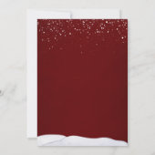 クリスマスツリーと雪のあるヴィンテージカーが誕生日を迎える 招待状 (裏面)