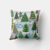 クリスマスツリーと雪のハーレス装飾用クッション クッション (裏面)