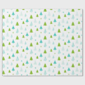 クリスマスツリーと雪の結晶のクリモダンスマス ラッピングペーパー (フラット)