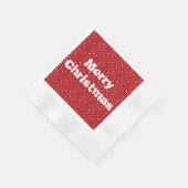 クリスマスツリーと雪の結晶の紙ナプキン 縁ありカクテルナプキン (角)