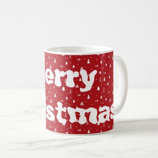 クリスマスツリーと雪の結晶コーヒーマグ コーヒーマグカップ (正面右)