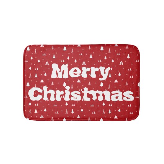 クリスマスツリーと雪の結晶バスマット バスマット (正面)