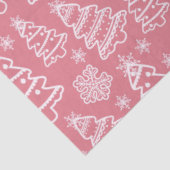 クリスマスツリーと雪の結晶ピンクのクリスマス 薄葉紙 (詳細)