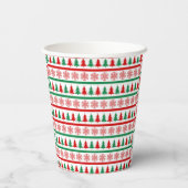 クリスマスツリーと雪の結晶プリント紙コップ 紙コップ (裏面)