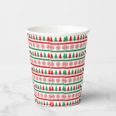クリスマスツリーと雪の結晶プリント紙コップ 紙コップ (左)