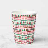 クリスマスツリーと雪の結晶プリント紙コップ 紙コップ (右)