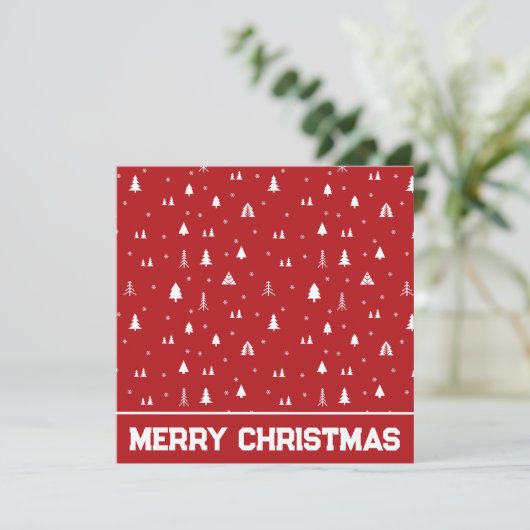 クリスマスツリーと雪の結晶 クリスマスカード (スタンド正面)