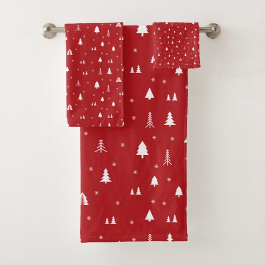 クリスマスツリーと雪の結晶 バスタオル セット (インサイチュ)