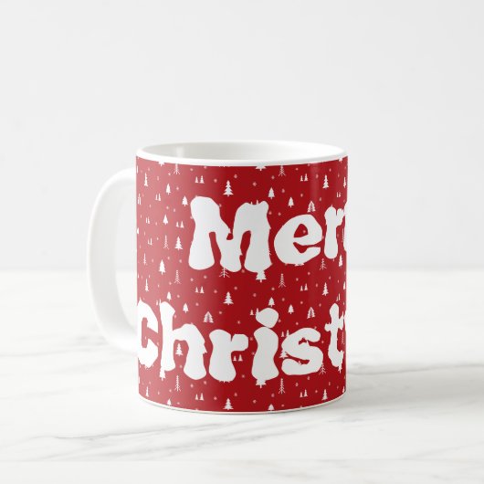 クリスマスツリーと雪の結晶 マグカップ (正面左)