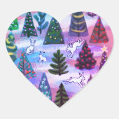 クリスマスツリーと雪兎 ハートシール (正面)
