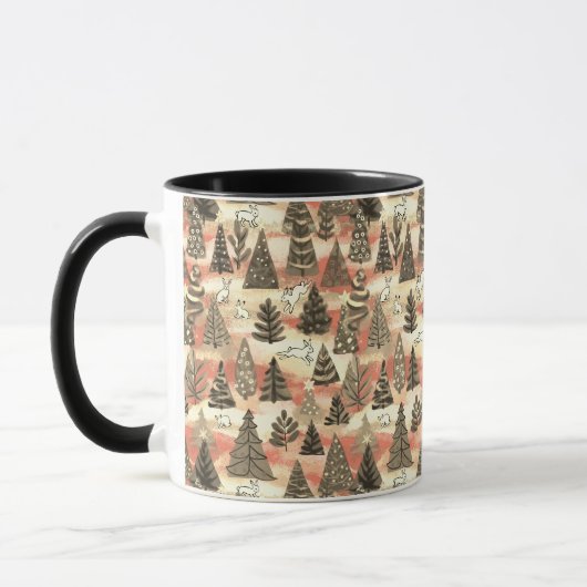 クリスマスツリーと雪兎 マグカップ (左)