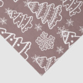 クリスマスツリーと雪片のブラウンクリスマス 薄葉紙 (詳細)